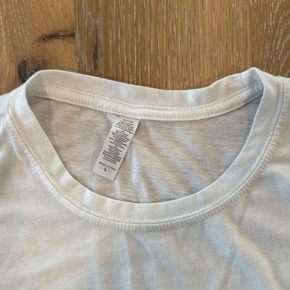 White Graphic Tee with Black Text - Picture 5 of 7